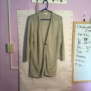 COLDWATER CREEK women’s 1 button long sweater  XL